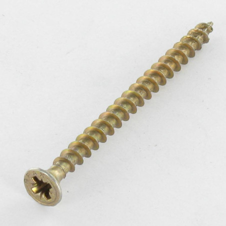 1 x Vis Spax Tête fraisée Pozi N°3 6X80 Filetage total Bichromaté