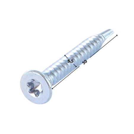 1 x Vis autoperceuse Tête fraisée TORX T25 5.5X50 Acier zingué