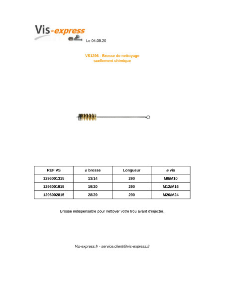 1 x BROSSE De NETTOYAGE Diamètre 19 Pour M12 M16
