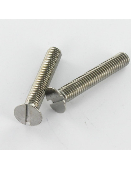 1 x Vis métaux Laiton chrome Tête fraisée Fendue M4X25
