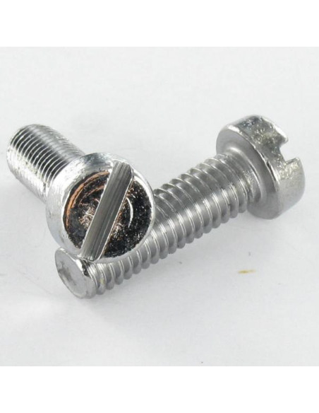 1 x Vis métaux Laiton nickelé Tête cylindrique TC Fendue M3X6 microvis