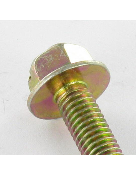 1 x Vis métaux Tête hexagonale TH M5X18 Embase collerette 11 Fendue Bichromaté