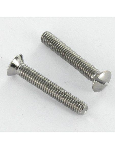 1 x Vis métaux Laiton chrome Tête fraisée bombée TFB Fendue M4X16