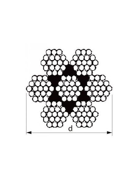 1 x Mètre de Câble souple Diamètre 10 Inox A4 7X19 Charge de rupture 5200 kg (vendu au m)