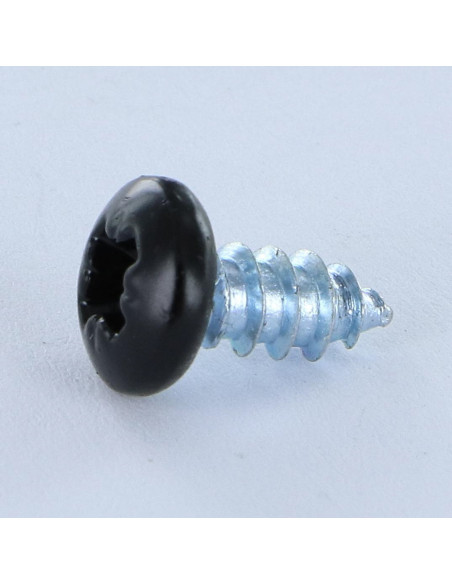 1 x Vis tôle tête cylindrique bombée large Pozi 4.2X16 Acier zingué RAL9005 noir foncé