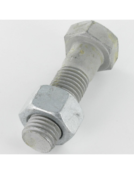 1 x Boulon (vendu avec Ecrou) Tête hexagonale TH M10X20 Classe 6.8 Acier brut Géomet 500B