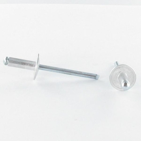 Rivet aveugle tout acier Acier zingué Tête large
