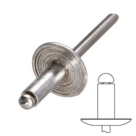 Rivet Aveugle Tête extra large Corps Aluminium / Tige aluminium