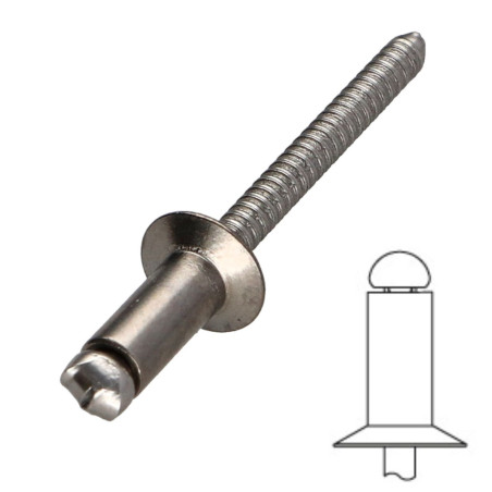 Rivet Aveugle Tête fraisée Tout Inox A2
