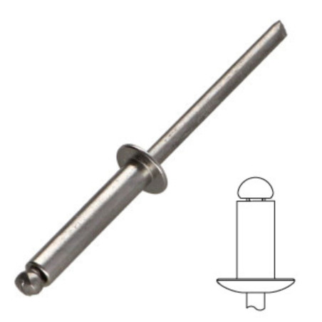 Rivet Aveugle Tête Ronde Standard Tout Inox A4