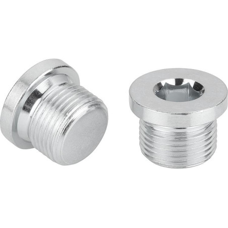 Bouchon Hexagonal creux à collerette Hexagonal creux Inox A2 GAZ
