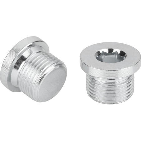 Bouchon Hexagonal creux à collerette Hexagonal creux Inox A2 Pas fin