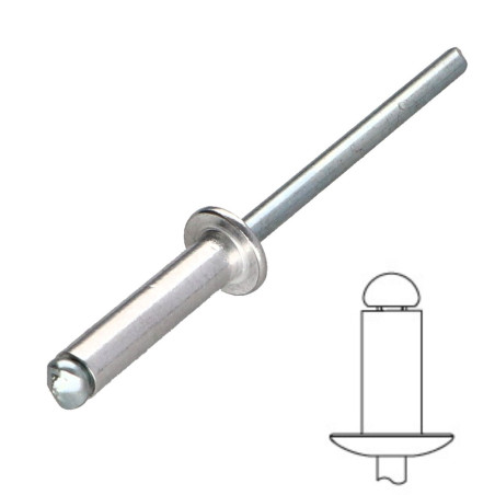 Rivet Aveugle Tête plate ALU/ACI DOC 3702
